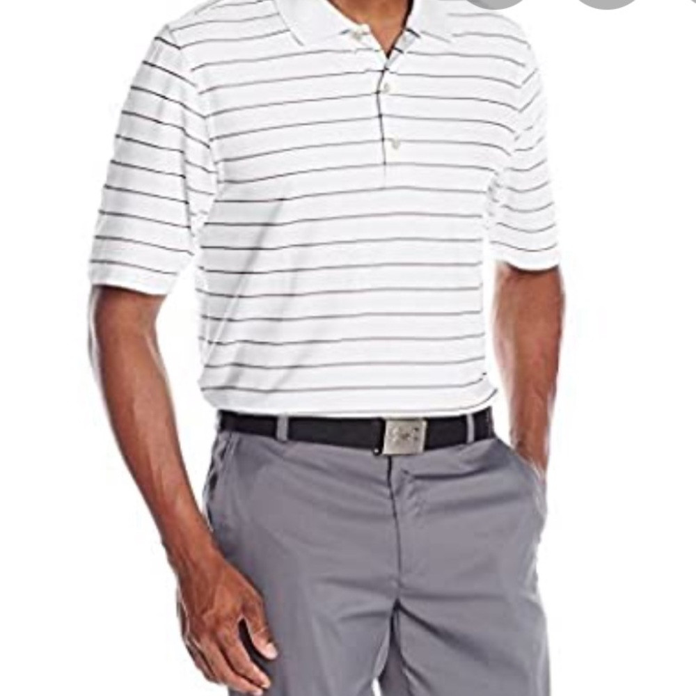 Greg Norman micro pique striped polo
